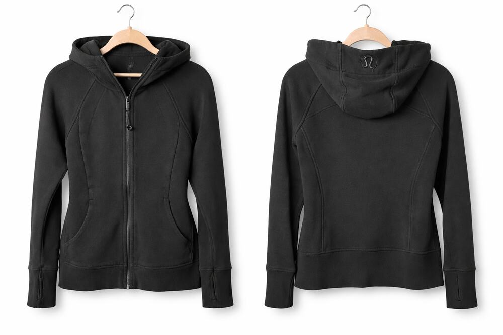 Lululemon Scuba Full Zip Hoodie Black Classic Fit Hip Length Size 8